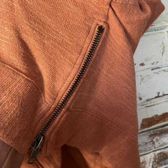 Free People Peach Highway Zip Front Grommet Detailing Cotton Blend Knit Vest - Picture 11 of 13